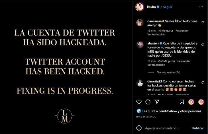 Luis Miguel confirmed that he was hacked and his brother exploded with fury