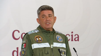 El general Gustavo Vallejo en la Mañanera.