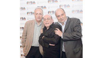 Hernán Lombardi, ministro de Cultura; y los directores del Fiba, Alberto Ligaluppi y Rubén Szuchmacher, en la reunión de apertura.