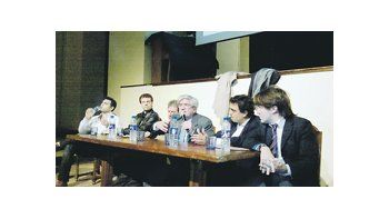 Alberto Iribarne presentó el PRP el miércoles pasado en la Manzana de las Luces junto a Hugo Quintana, titular del Sindicato de Organismos de Control, y el referente juvenil Eugenio Begue.