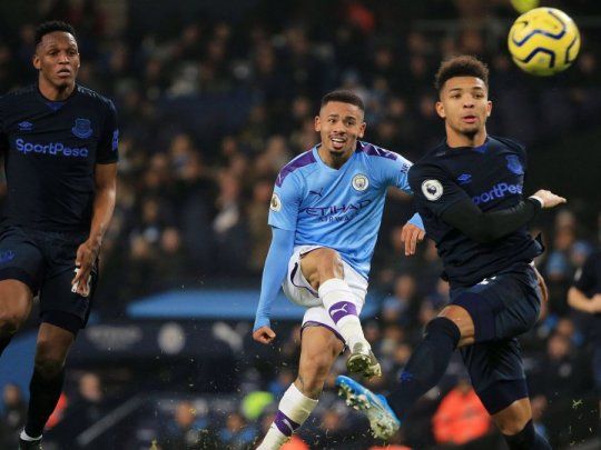 Gabriel Jesús, autor de los dos tantos en la victoria ante el Everton.