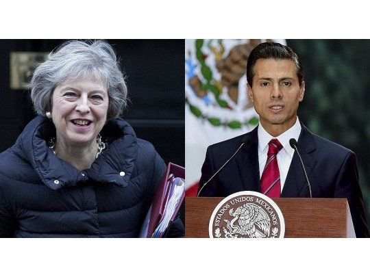 Theresa May y Enrique Peña Nieto.