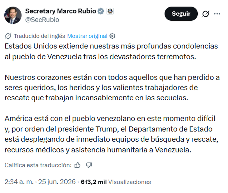 El mensaje de Rubio para el pueblo venezolano. El mensaje de Rubio para el pueblo venezolano.