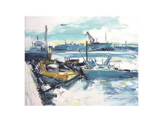 “Riachuelo”, de Enrique Rocca, una de las obras que integrarán la subasta a beneficio en el Museo Sívori, cerrando un agosto que está mostrando una reactivación del mercado local.