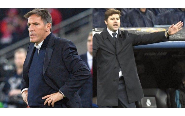 Berizzo y Pochettino dirigiendo en la Champions League.