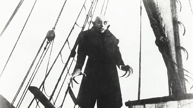 nosferatu. Max Schreck como el conde Orloc (Drácula) en la película original de 1922 de F. W. Murnau.