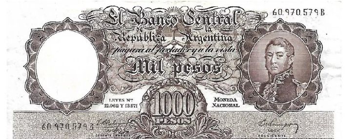 Billete de $1.000 de San Martín por el que los coleccionistas pagan $69.114.