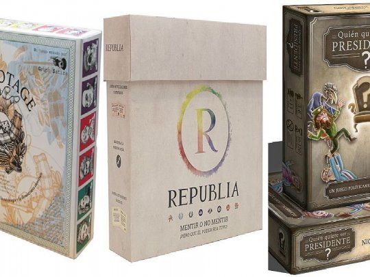 Los tres mejores juegos de mesa sobre la política: Ballotage, Republia y ¿Quién quiere ser presidente?.