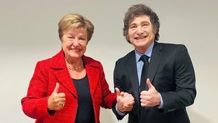 Georgieva intevino con un comentario en la política nacional pidiendo el apoyo a Milei en las elecciones de octubre.