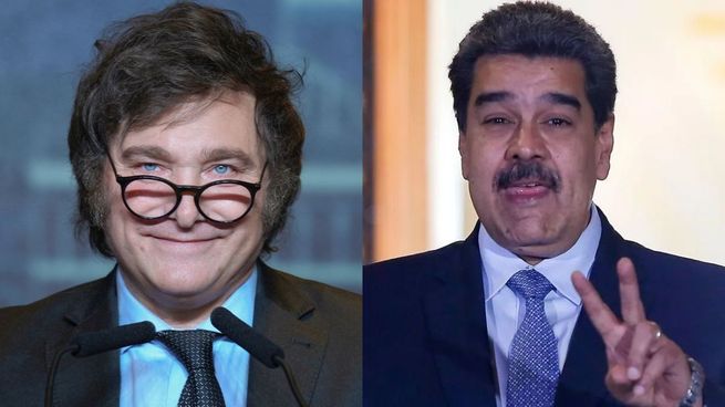 Javier Milei y NIcolás Maduro.