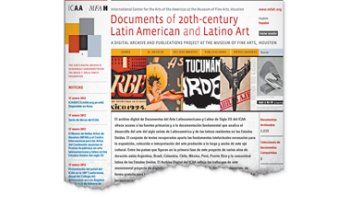 La portada del Proyecto de Documentación del ICAA (Centro Internacional de Investigación para el Arte de las Américas), donde el arte argentino ocupa un lugar preferencial.