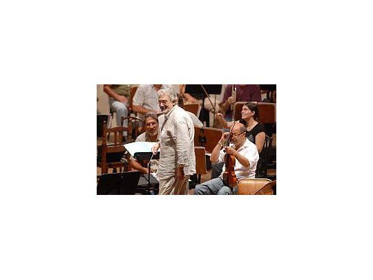 Plácido Domingo durante los ensayos