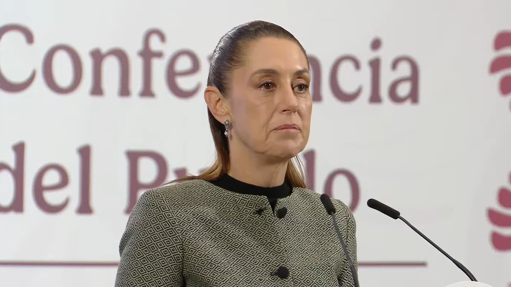 Claudia Sheinbaum habla en una nueva Mañanera del Pueblo este viernes.