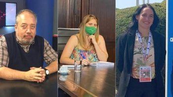 Carlos Rodríguez (Obras Públicas), Mariana Pereyra (Desarrollo Productivo) y María Candelaria Álvarez Moroni (Economía).