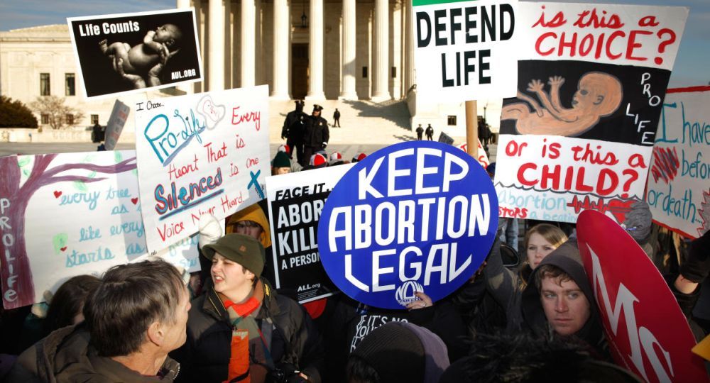 Manifestaciones a favor y en contra del aborto en EEUU.