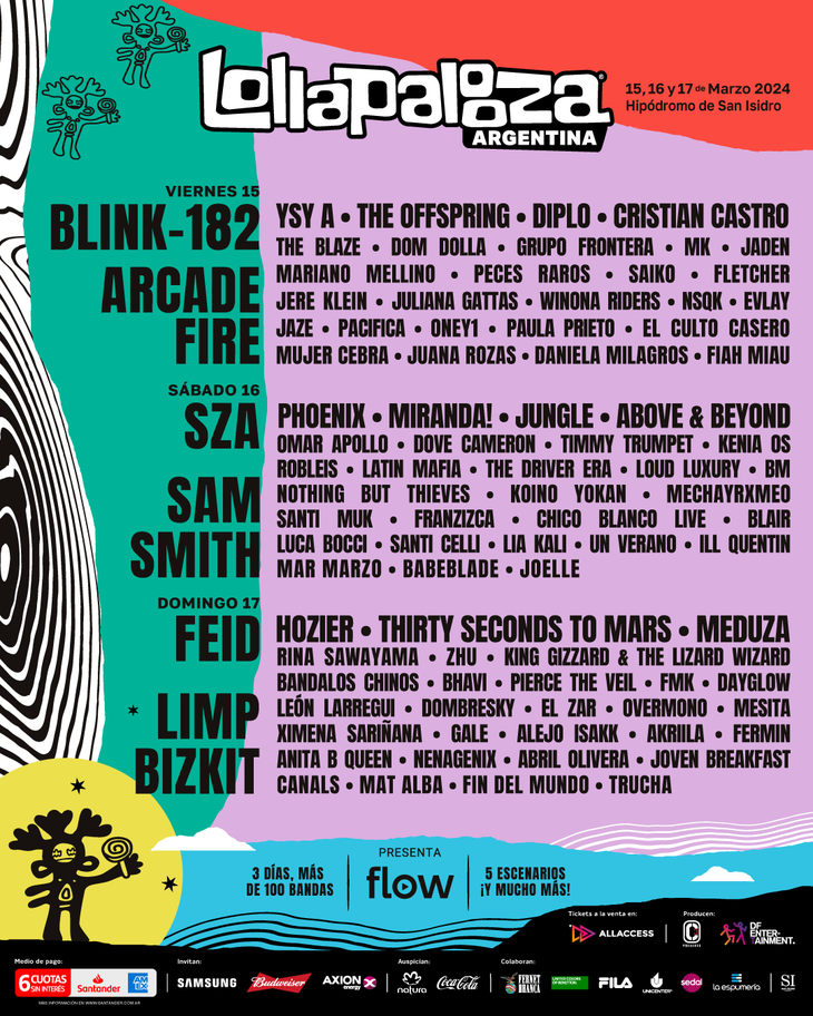 Lollapalooza Argentina 2024: lineup per day confirmed