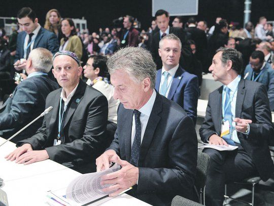 Despedida. Macri expuso por última vez ante un foro de Naciones Unidas. Lo acompañó Sergio Bergman.
