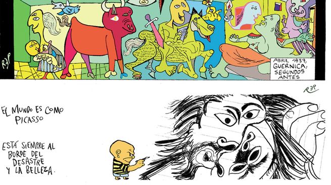 El caricaturista Rep expone, dentro del marco de la Bienal Sur, en la casa natal de Picasso en Málaga