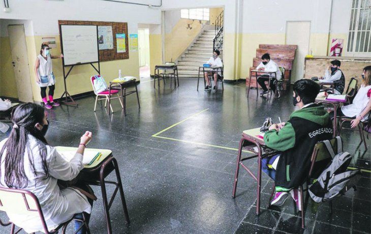 Esquema. Los establecimientos educativos siguen preparando los protocolos, a cinco días del inicio de las clases.