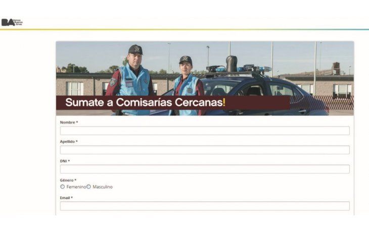 ámbito.com | FORMULARIO. En la página web del Gobierno de la Ciudad los ciudadanos pueden sumarse al programa Comisarías Cercanas, que arranca mañana.