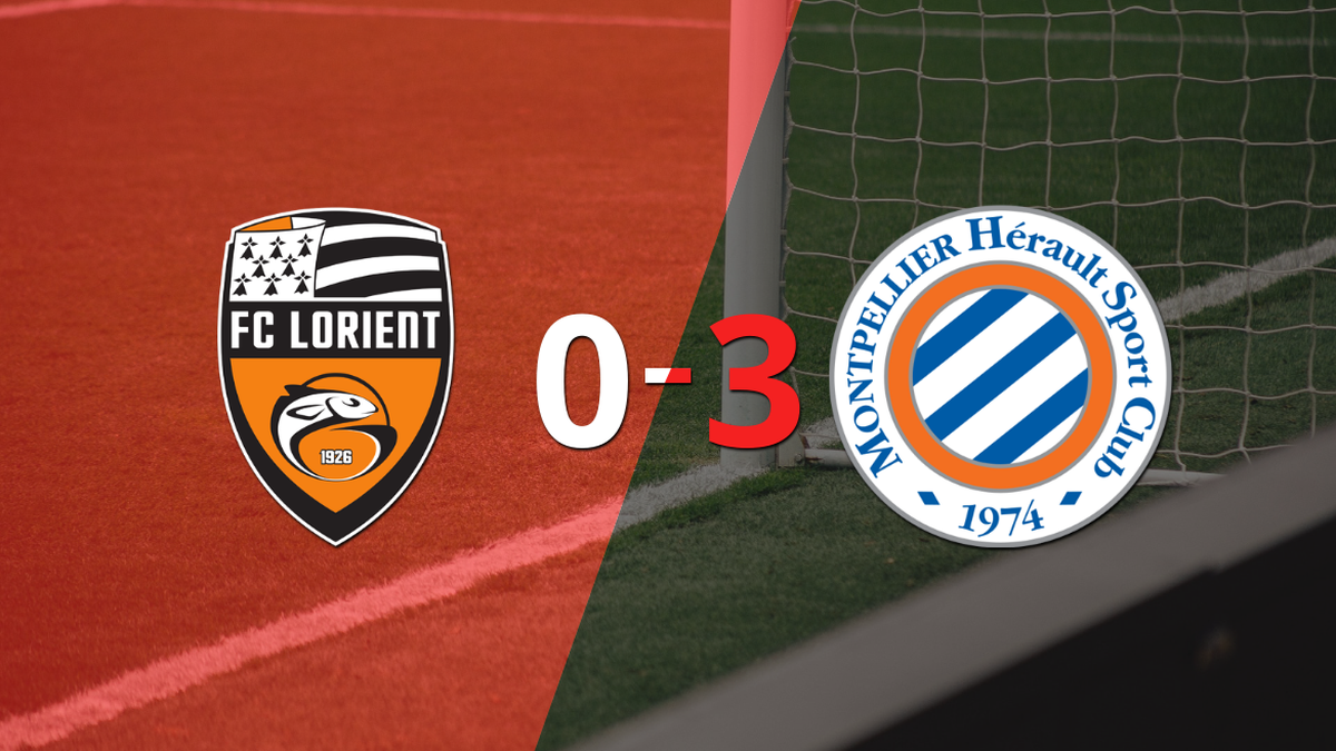 Lorient fell to Montpellier with two goals from Akor Adams