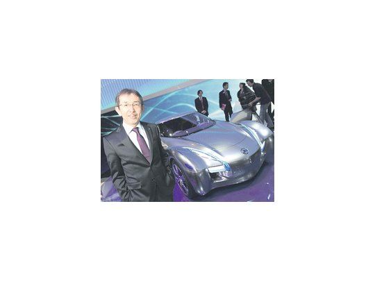 Shiro Nakamura, en el stand de Nissan durante el Autoshow de Ginebra.