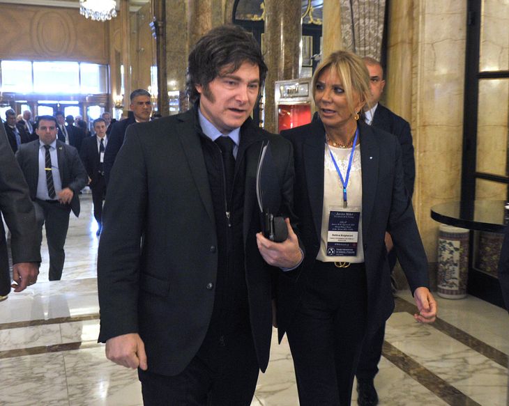 Javier Milei junto a Bettina Bulgheroni, titular de CICyP.