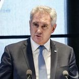 El canciller Pablo Quirno durante su presentación en la Argentina Week. El canciller Pablo Quirno durante su presentación en la Argentina Week.