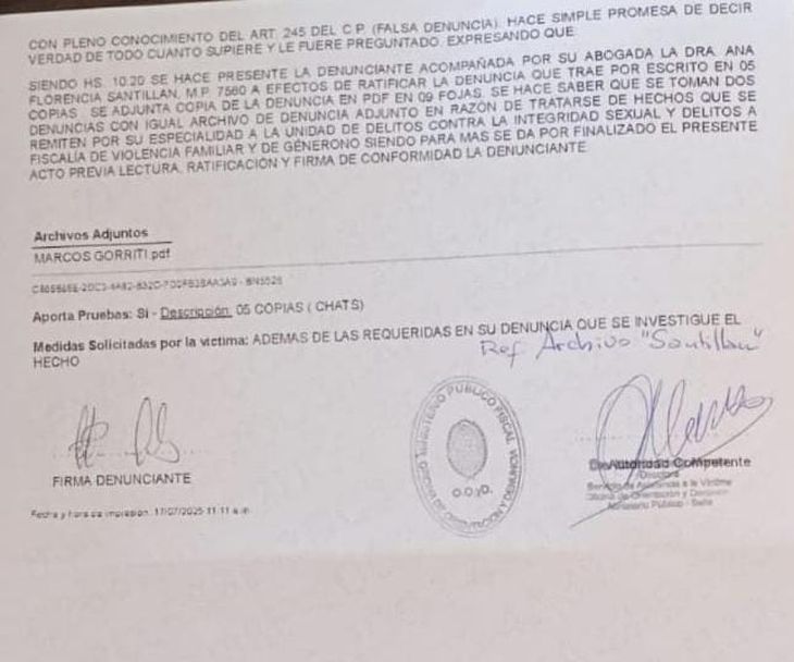 La causa quedó en manos de la Fiscalía de Delitos contra la Integridad Sexual Número 3.