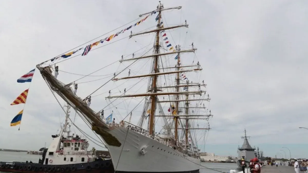 When does the Frigate Libertad arrive in Buenos Aires 2023?