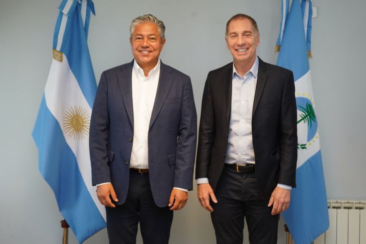 Rolando Figueroa y Diego Santilli, este sábado en Neuquén. Rolando Figueroa y Diego Santilli, este sábado en Neuquén.