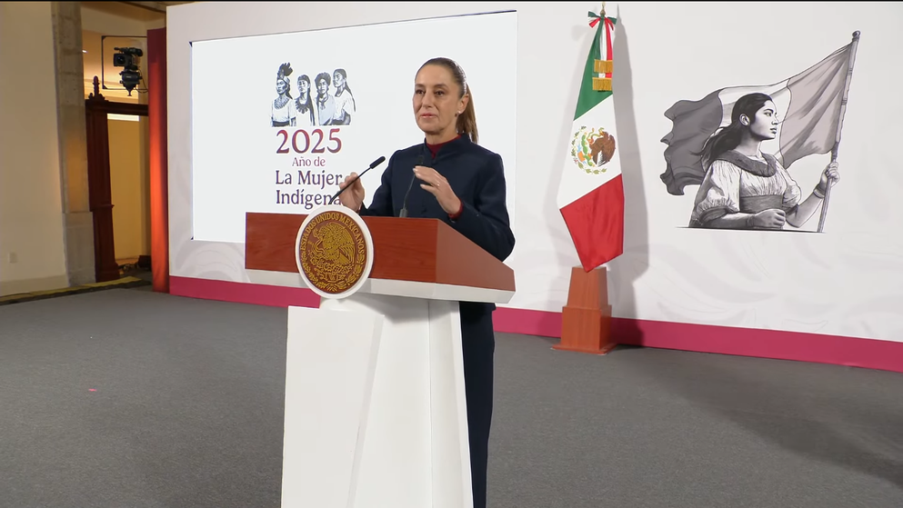 Claudia Sheinbaum en la Mañanera del Pueblo de este martes.