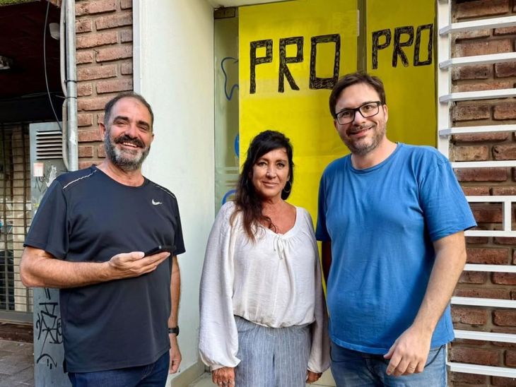 Oscar Tamis, Laura Rodríguez Machado y Oscar Agost Carreño, actuales dirigentes del PRO en Córdoba.