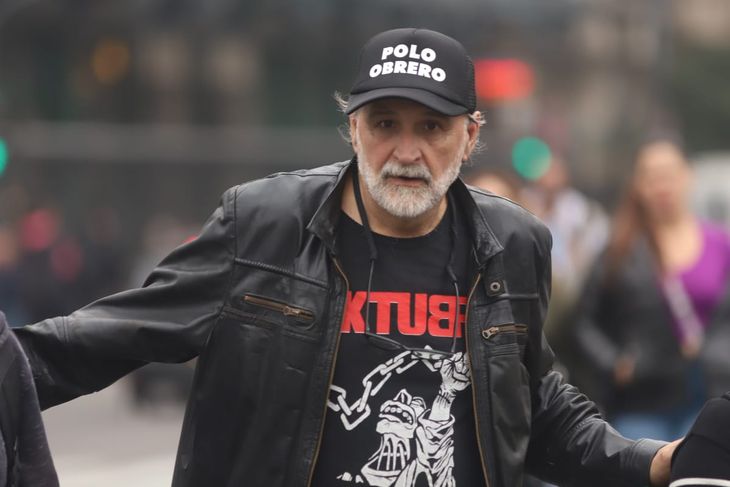 Eduardo Belliboni en la manifestación contra le ley Bases. Eduardo Belliboni en la manifestación contra le ley Bases.