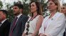 Victoria Villarruel junto a Maximiliano Pullaro y Gisela Scaglia en Santa Fe.