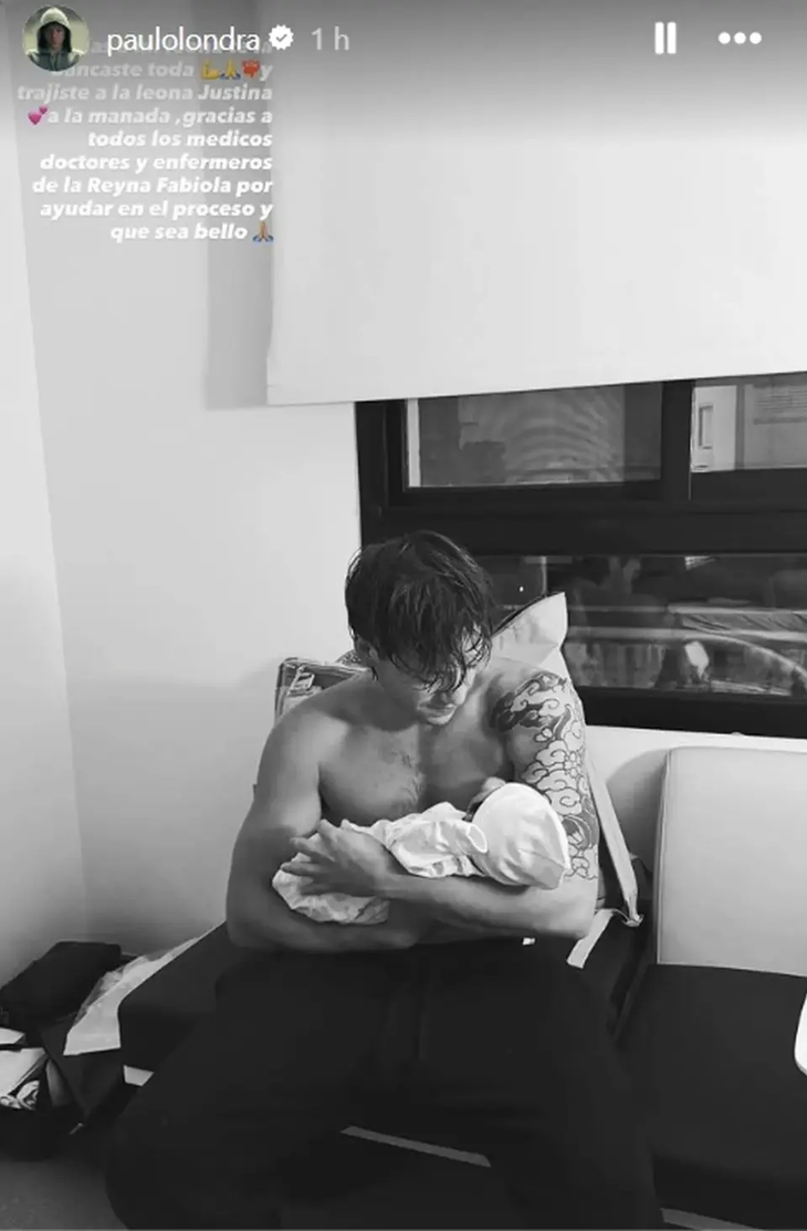 Justina es la tercera hija de Paulo Londra.