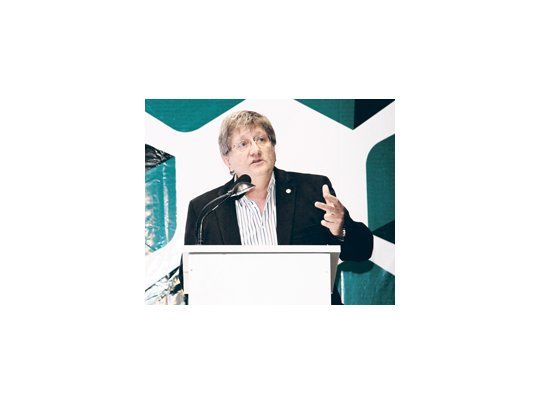 El titular de CRA, Rubén Ferrero, durante la apertura del Congreso de la entidad en Potrero de los Funes, San Luis.