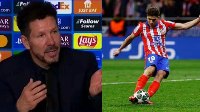 Simeone, desafiante sobre el penal anulado a Julián Álvarez: Nadie la vio