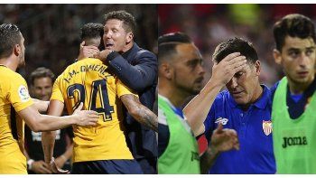 Atlético de Madrid y Sevilla dieron un primer paso fallido