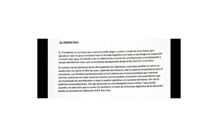 Ante la posibilidad de que Rusia abandone el operativo de búsqueda, los parientes de las víctimas enviarán una carta al presidente de ese país.