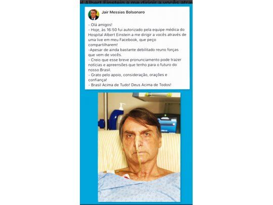 Desde el hospital, Bolsonaro acusa al PT de planificar un fraude