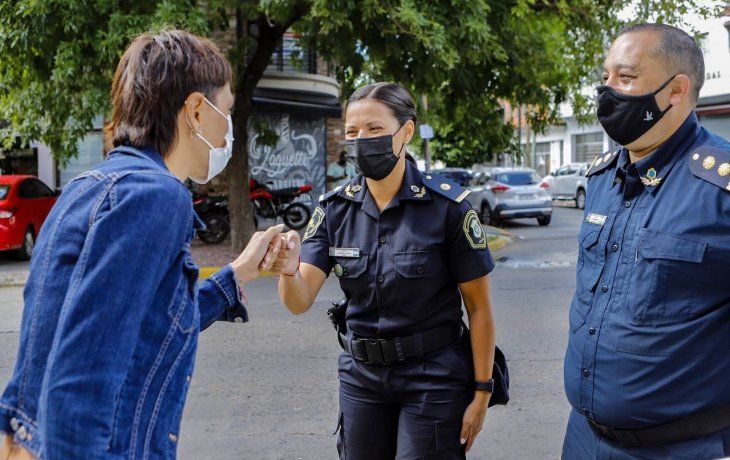 Mayra Mendoza participó de la evaluación de los aspirantes a ingresar a la Policía.