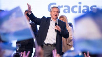 El candidato de Frente de Todos, Alberto Fernández, tras la victoria en las PASO.