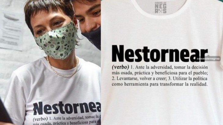 La remera de Mayra Mendoza y las tres definiciones del verbo "Nestornear"