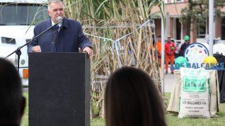 Osvaldo Jaldo durante el inicio de la zafra azucarera en Tucuman.&nbsp;