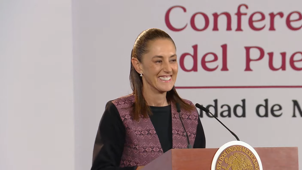 Claudia Sheinbaum en la Mañanera del Pueblo.