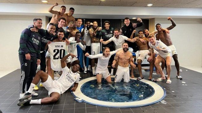 Vestuario ganador. Real Madrid se metió en la final de la Copa del Rey con una goleada ante Barcelona.