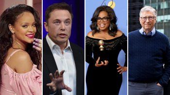 Rihanna, Elon Musk, Oprah Winfrey y Bill Gates y Elon Musk, algunos de la lista
