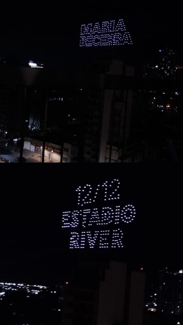 The announcement of the show in the middle of Buenos Aires.