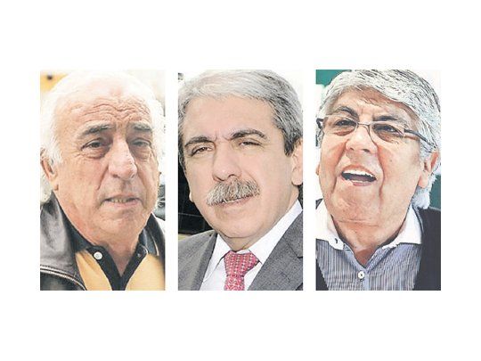 Roberto Fernández, Aníbal Fernández y Hugo Moyano